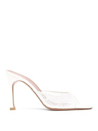 Amina Muaddi Alexa Lace 95 Slippers