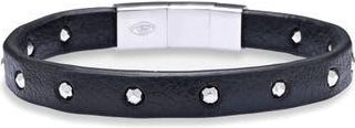 Eye Candy Los Angeles Mens Midnight Studded Leather Bracelet in Black/silver at Nordstrom Rack