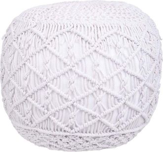 Wanderlust Deco Wanderlust Deco - Puff De Algod&oacute;n Trenzado Blanco 45x45x40