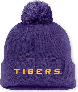 Nike LSU Peak Nike Mens College Cuffed Beanie in Purple | NC1651LLSN-V72