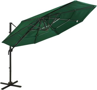 vidaXL Vidaxl - Sombrilla Jard&iacute;n De 4 Niveles Con Palo De Aluminio Verde 3x3 Cm