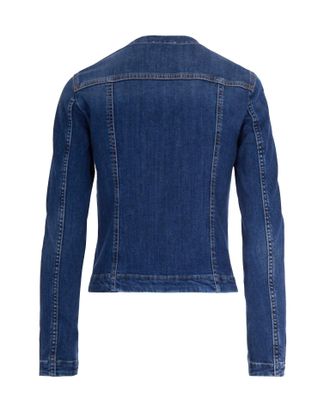 Liu Jo Womens Denim Jacket Dark Blue With Logo Buttons Cotton