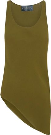 Cortana Georgia- top in mosgroene zijde - Dames - Tops zonder mouwen - Groen - XL - Tops