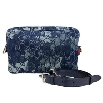 Gucci Pre-owned GG Denim Shoulder Bag - Dames - Pre-owned - Blauw - Maat: ONE Size Denim