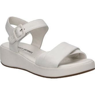 Josef Seibel Eve 02 Ankle Strap Platform Wedge Sandal in White at Nordstrom, Size 10-10.5Us