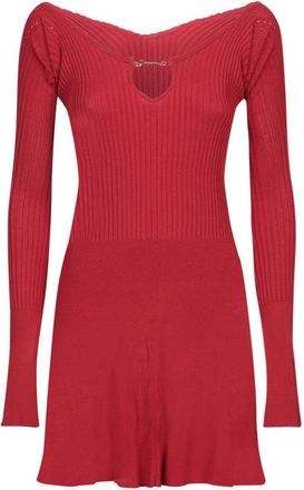 Jacquemus Ribbed Mini Dress With Cut-Out Detail And Long Sleeves