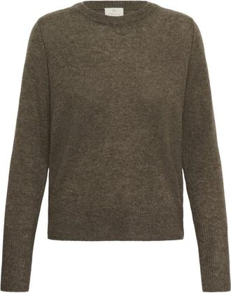 Kaffe Rondgebreide trui - Dames - Ronde hals truien - Bruin - 2XL - Truien & Vesten