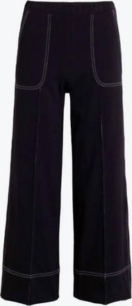 Vilagallo Womens Wide Leg Pant With Seaming In Black