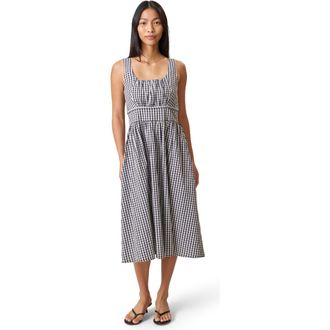 Kindred Bravely Gracie Poplin Nursing Midi Dress in Black & White Gingham at Nordstrom, Size X-Large