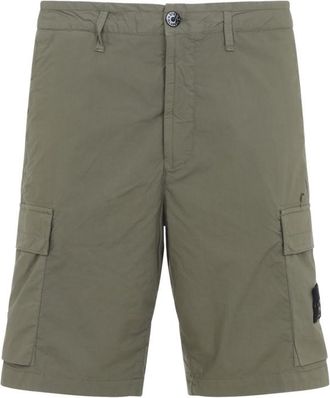 Stone Island Green Logo Patch Shorts