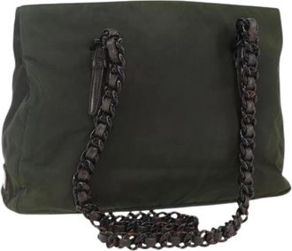 Prada Pre-owned Vintage Nylon Schoudertas - Dames - Vintage Schoudertas - Groen - ONE Size - Nylon - Vintage