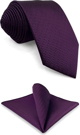 Shlax & Wing Shlax&Wing Solid Color Purple Grape Ties For Men Extra Long Neckties Dress Business