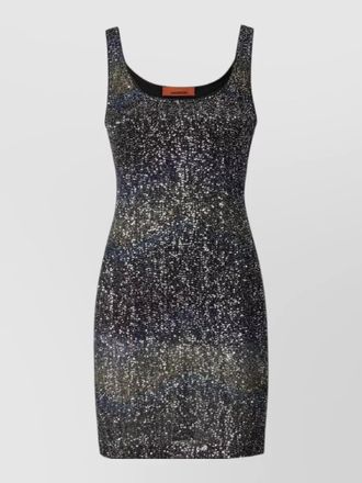 Missoni sequin-embellished zigzag sleeveless mini dress