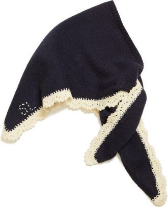 Sandy Liang Peck Knit Bonnet in Navy at Nordstrom