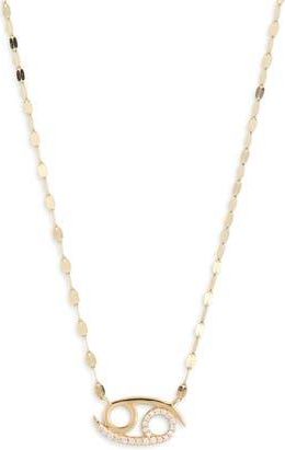 Lana Jewelry 14K Gold Diamond Zodiac Cancer Pendant Necklace - 0.137ct. in Yellow Gold at Nordstrom Rack, Size 18