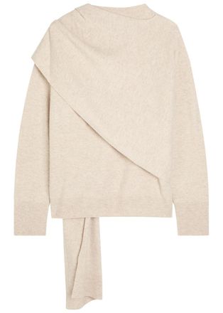Vince Cape-effect Wool and Cashmere-blend Jumper - Cream - S (UK8-10 / S)