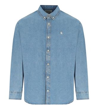 Carhartt Work in Progress LUCAS BLUE BLEACHED OVERHEMD