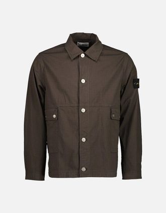 Stone Island Mens Mil-Spec Stretch Ripstop-TC Jacket - Grey - Size: 44/Regular