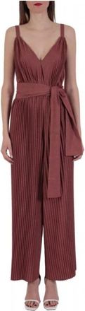 Marella Harley Lurex Geplooide Jumpsuit met Riem - Dames - Jumpsuits - Roze - M - Jumpsuits & Playsuits