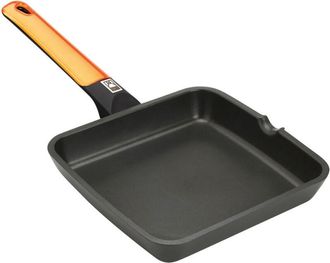 Bra Bra Efficient Orange Grill Asador Liso, 22 Cm, Aluminio Fundido Con Antiadherente Platinum Plus, Apto Para Inducci&oacute;n