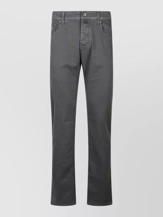 Jacob Cohen straight leg trousers belt loops back pockets