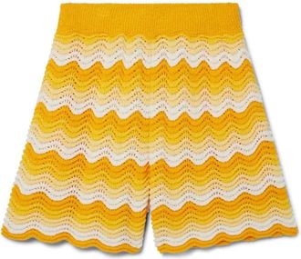 Casablanca Korte Broeken, Heren, Veelkleurig, M, Katoen, Witte Gebreide Shorts