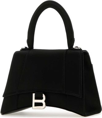 Balenciaga Womens Black Satin Small Hourglass Handbag Borse A Mano Bag