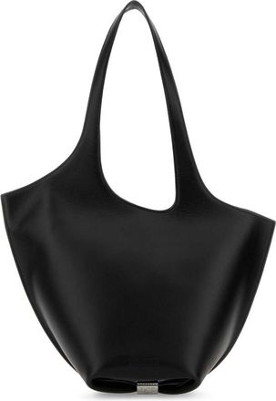 The Attico Black Leather Medium La Scoop Shoulder Bag