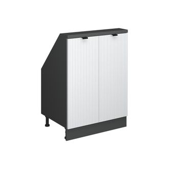 Vicco Armario De Cocina Para Techo Inclinado R-line, Ondulaci&oacute;n Blanca, 60 Cm Con 2 Puertas, Vicco