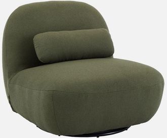 Sweeek Sweeek - Silla giratoria 360° borreguito texturizada, Spino, Kaki oscuro, 85x85x75 cm