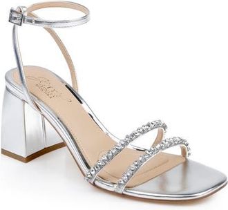 Badgley Mischka Nella Ankle Strap Sandal in Silver Metallic at Nordstrom, Size 5.5