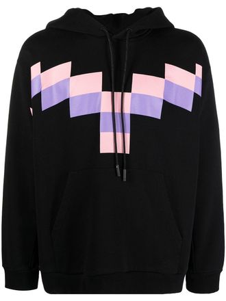 Marcelo Burlon Felpa con cappuccio Pixel Wings - Nero