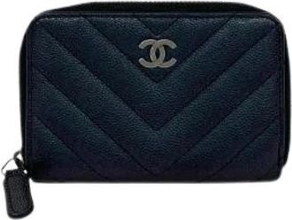 Chanel Pre-owned Caviar Skin Coin Case - Heren - Vintage Accessoires - Zwart - ONE Size - Leer - Vintage