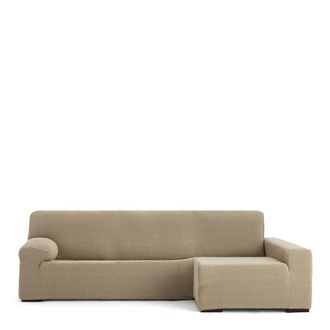 Eysa Funda de sof&aacute; chaise longue biel&aacute;stica derecha beige 250 - 360 cm