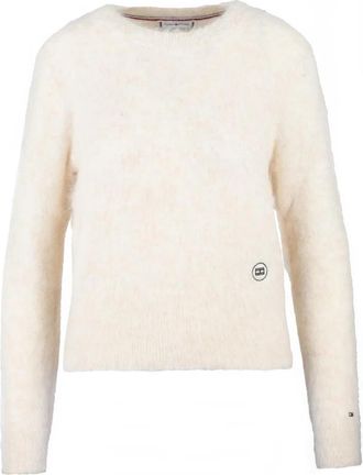 Tommy Hilfiger White Alpaca Wool Polyamide Elastane Womens Sweater