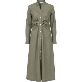 C&acirc;llas Milano Genny Long sleeve shirt dress in Olive at Nordstrom, Size 8 It