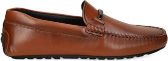 BOSS leather metal-bar loafers - Brown