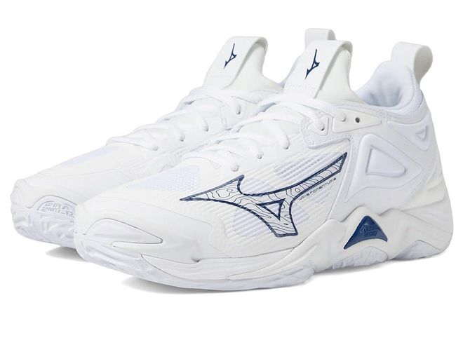 Mizuno Wave Momentum Volleyball Shoes White Blue Athletic Sneakers Size 10 Mizuno Wave Momentum Men BLUE at Bell Racquet Sports main image 3