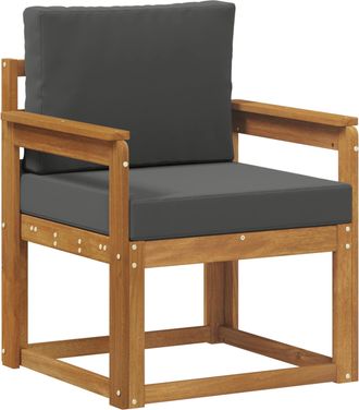 vidaXL Sof&aacute; De Exterior Madera De Acacia S&oacute;lida Y Poli&eacute;ster Natural Vidaxl
