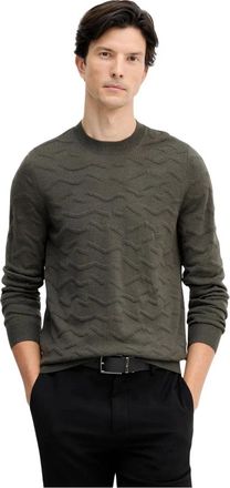 A|X Armani Exchange Truien & Vesten, Heren, Groen, S, Wol, Trui met Golvende Textuur