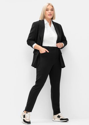 Sheego Webhose SHEEGO, Damen, Gr. 40, Normalgr&ouml;ssen, schwarz, 100% Polyester, unifarben, Hosen Webhose