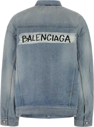 Balenciaga Womens Jacket Blue Cotton Polyester