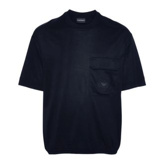 Emporio Armani Blauw T-shirt met korte mouwen 3D1Ta 01Juvz 0920 - Heren - T-shirts - Blauw - S - Tops
