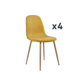 Klast Packs 4 sillas tela mostaza 43 cm x 87 cm cm