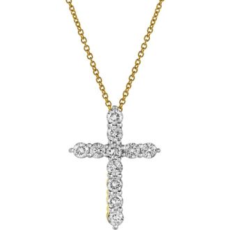 LuvMyJewelry Heavenly Cross Diamond Pendant in 10K Yellow Gold at Nordstrom