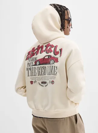 Djab Mens Peachskin graphic hoodie Oversized fit