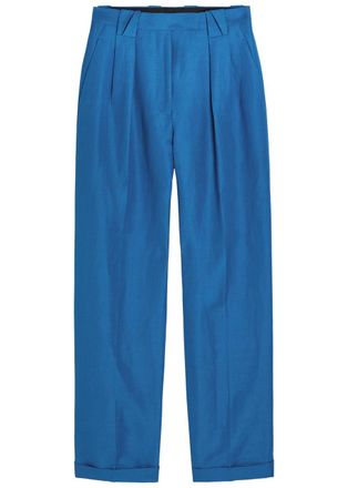 Versace Wool and Linen-blend Trousers - Blue - 42 (UK10 / S)
