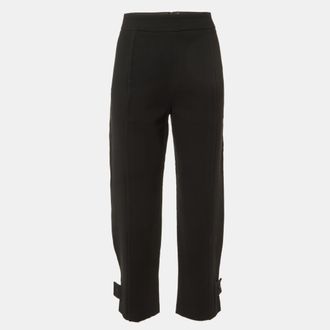 Emporio Armani Black Crepe Tapered Pants S