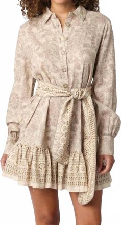 Olivaceous Carly Ruffled Dress In Brown