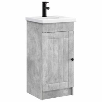 vidaXL Vanidad De Ba&ntilde;o Con Lavabo Gris Hormig&oacute;n 42 X 40 X 84,5 Cm Vidaxl